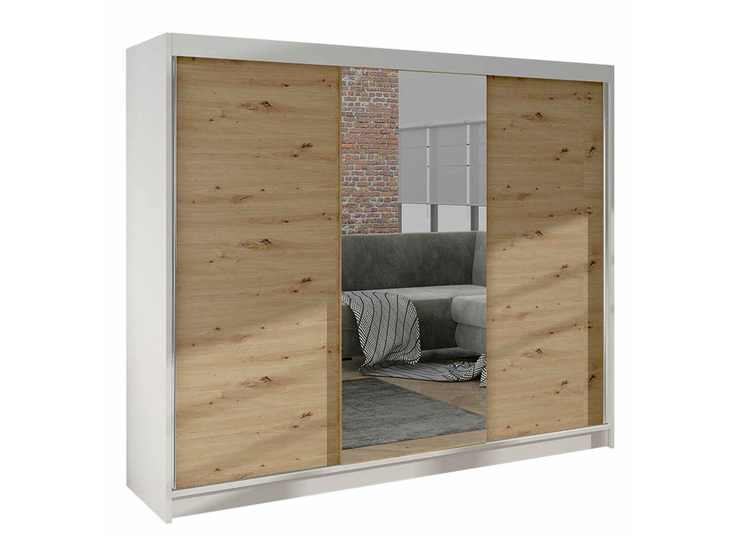 Armoire Closico Durion I (Chêne Artisan + Blanc)