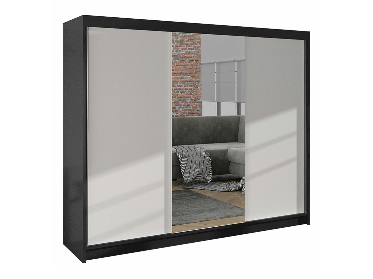 Armoire Closico Durion I (Noir + Blanc)