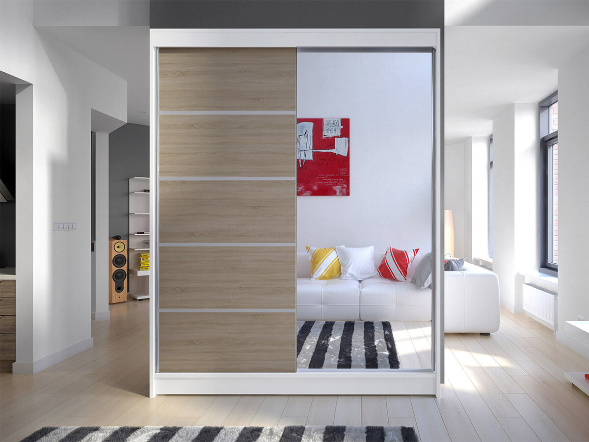 Armoire Closico Vastor III (Blanc + Sonoma chêne)