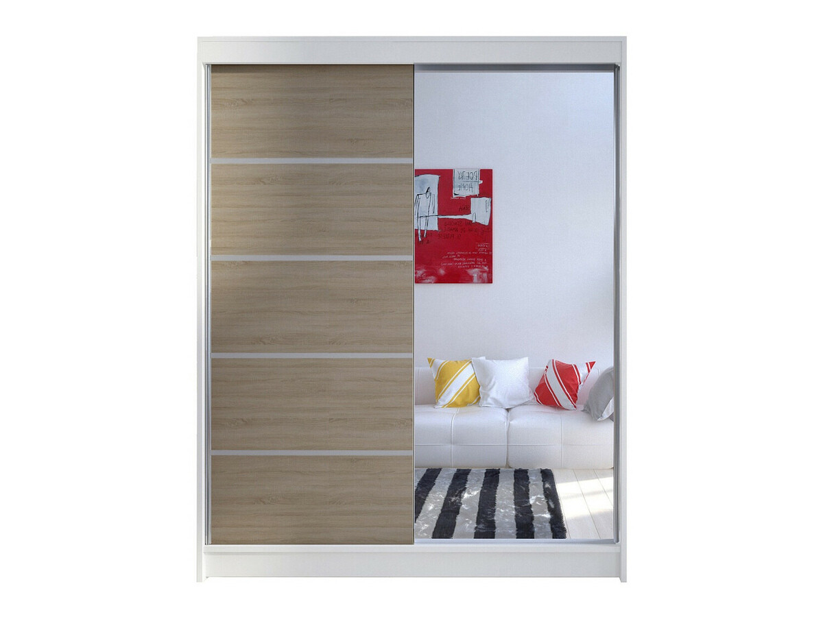 Armoire Closico Vastor III (Blanc + Sonoma chêne)