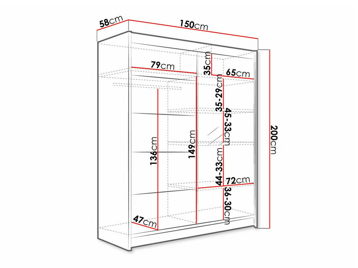 Armoire Closico Vastor III (Blanc + Sonoma chêne)