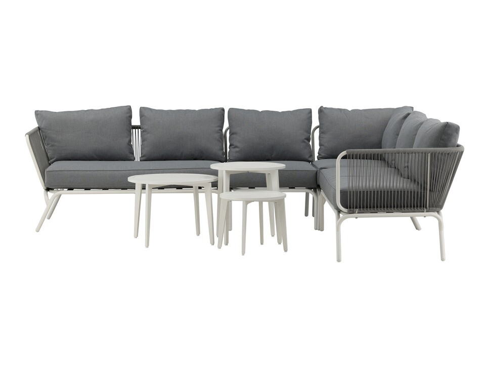 Ensemble de mobilier de jardin Dallas 1084 (Gris + Blanc)