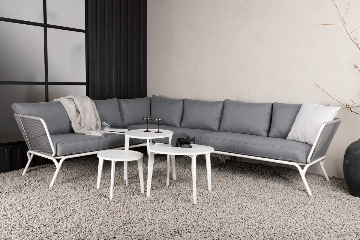Ensemble de mobilier de jardin Dallas 1084 (Gris + Blanc)