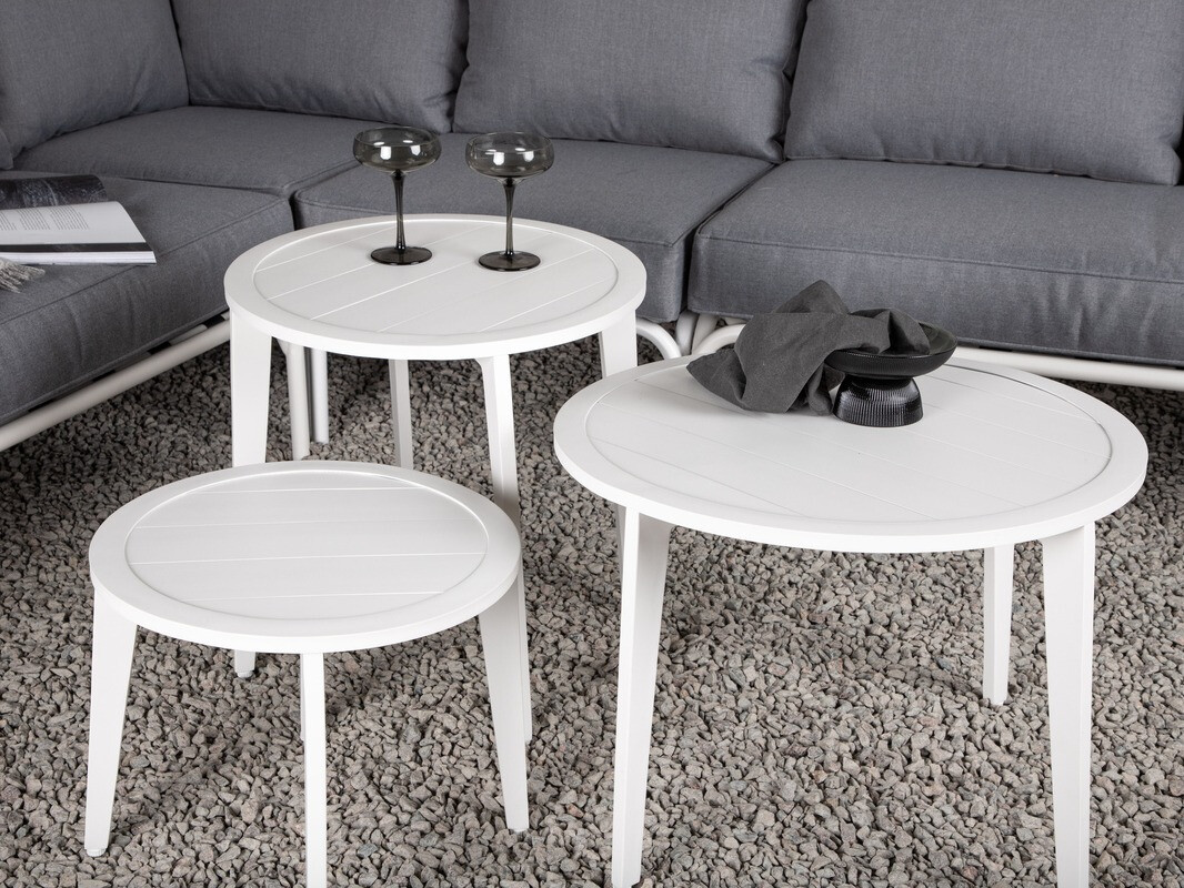 Ensemble de mobilier de jardin Dallas 1084 (Gris + Blanc)