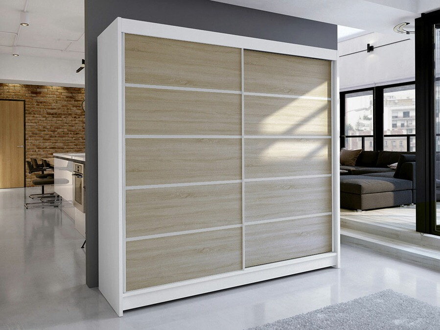 Armoire Closico Cavaris IV (Blanc + Sonoma chêne)