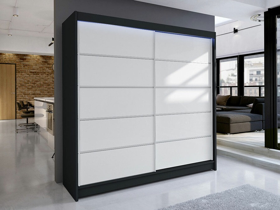Armoire Closico Cavaris IV (Noir + Blanc)