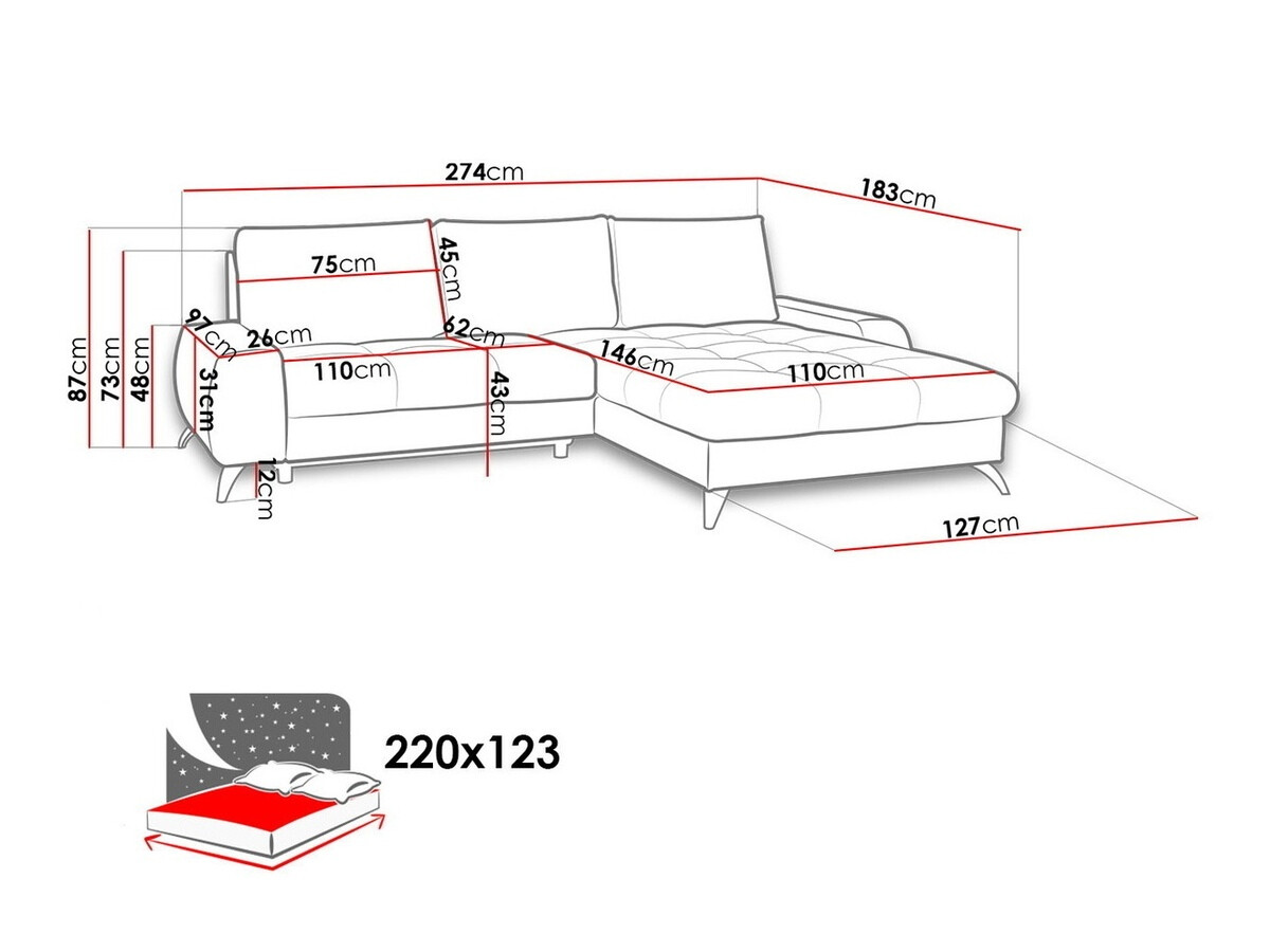 Canapé d'angle ComfiDream 110 (Sawana 21)