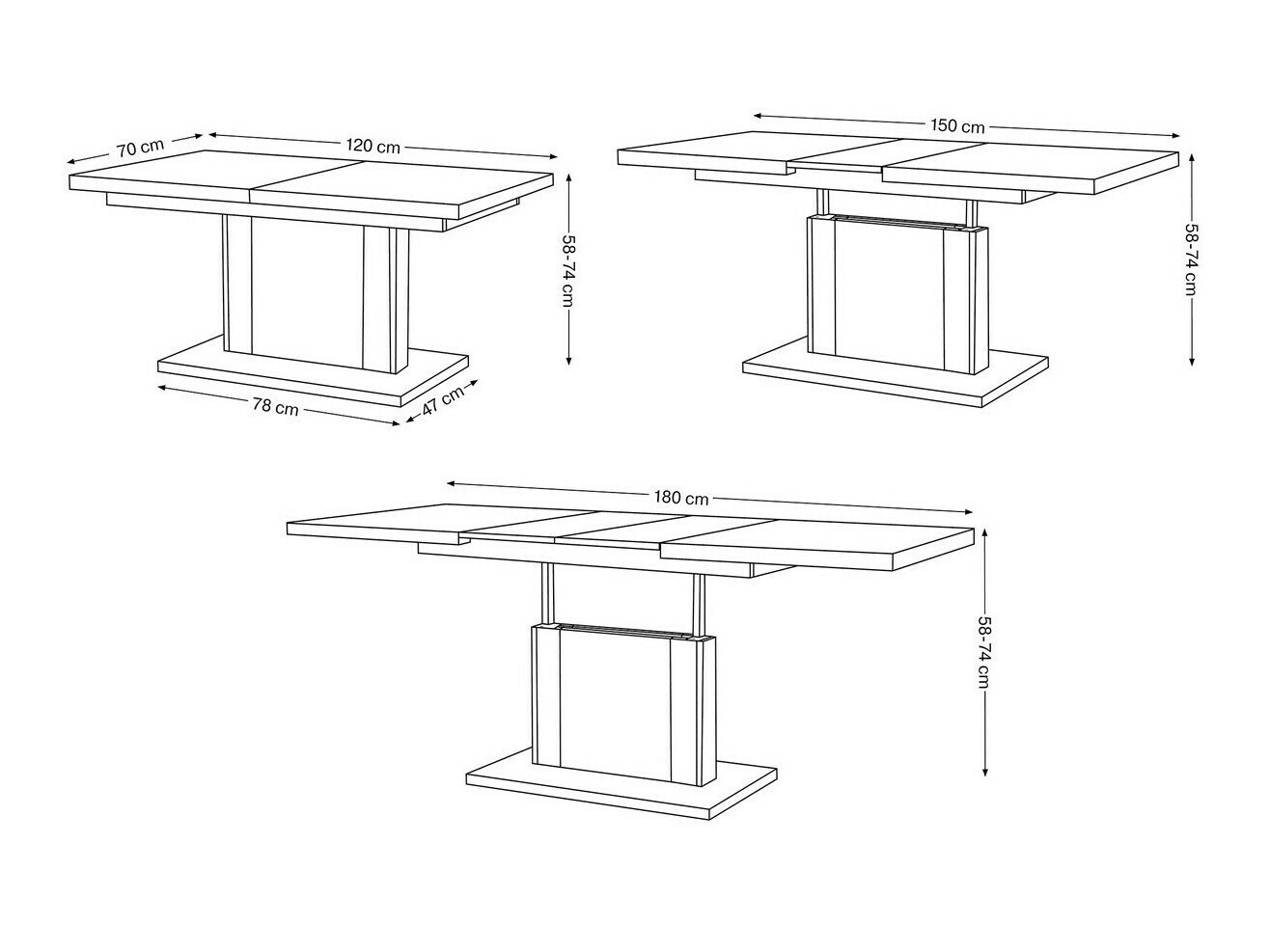 Table basse transformateur Glendale 103 (Sonoma chêne + Blanc)