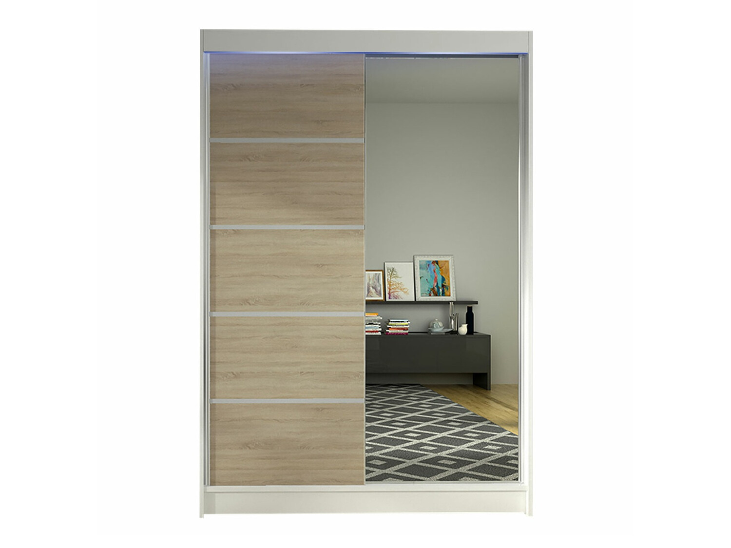 Armoire Closico Salvor III (Blanc + Sonoma chêne)