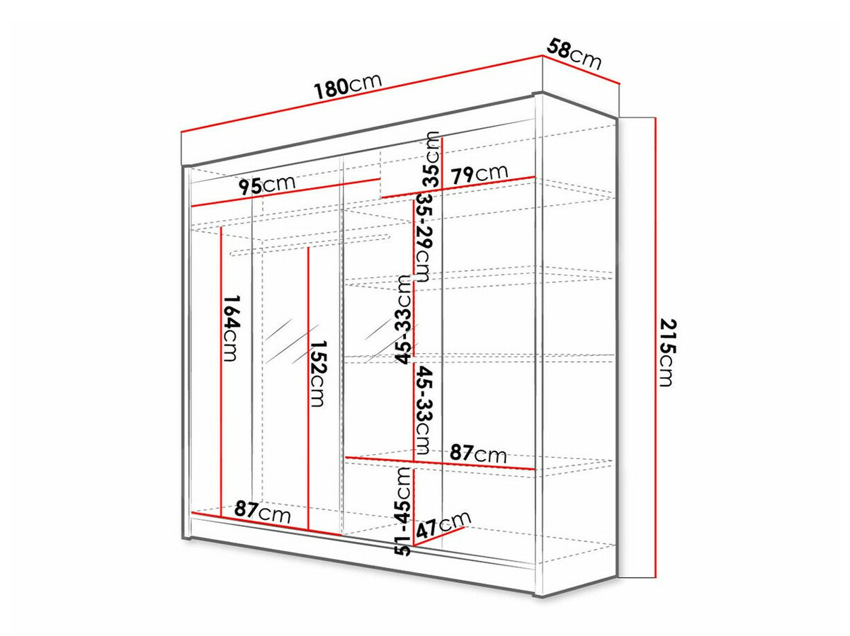 Armoire Closico Cavaris II (Blanc + Noir)