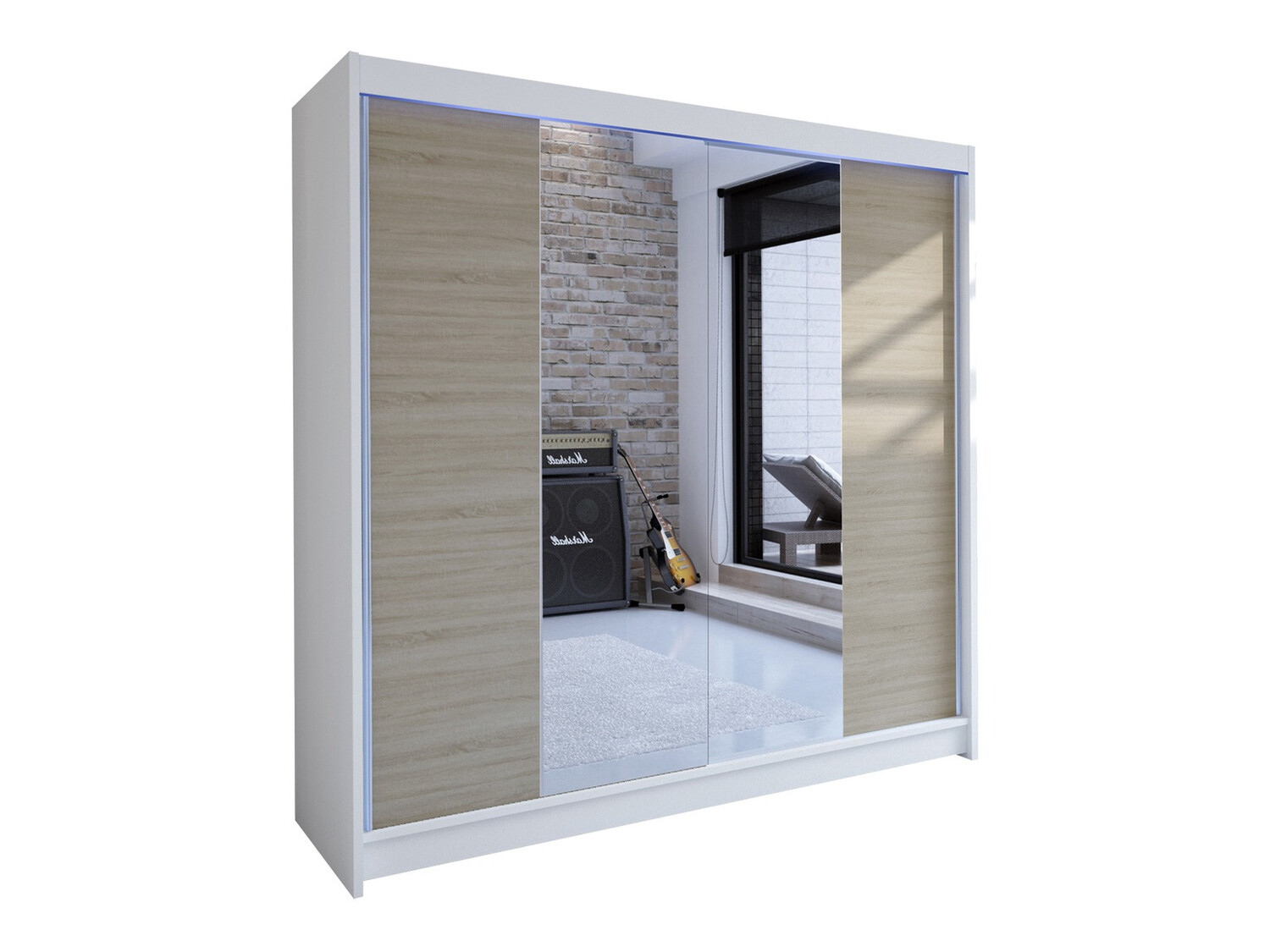 Armoire Closico Cavaris II (Blanc + Sonoma chêne)