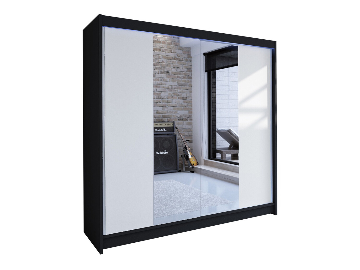 Armoire Closico Cavaris II (Noir + Blanc)