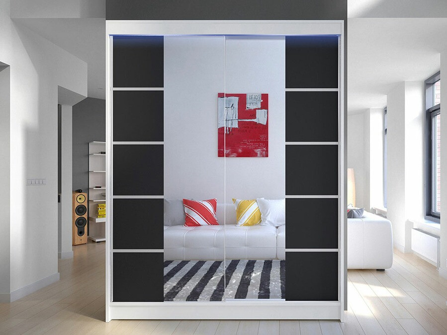 Armoire Closico Vastor V (Blanc + Noir)