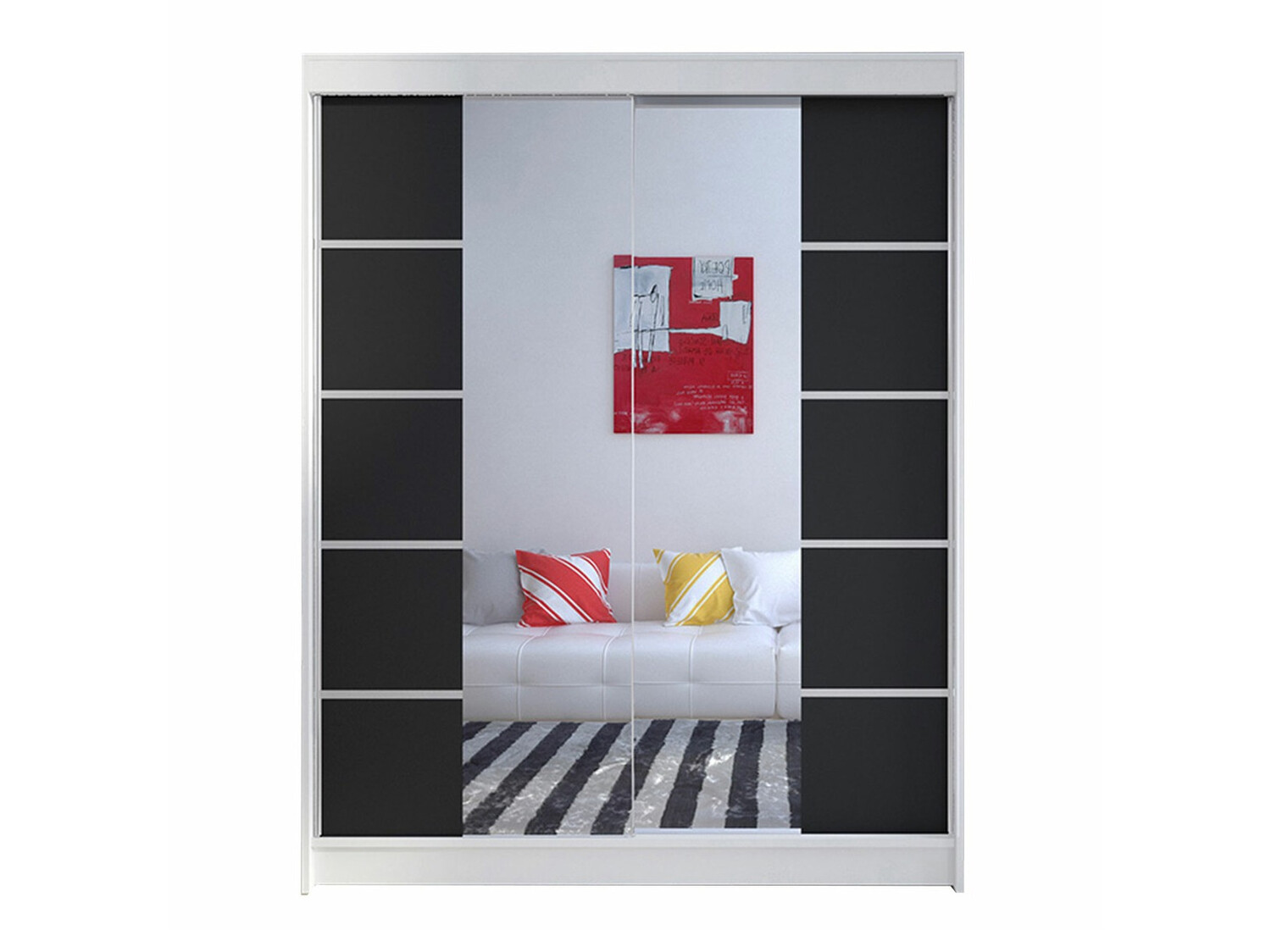 Armoire Closico Vastor V (Blanc + Noir)
