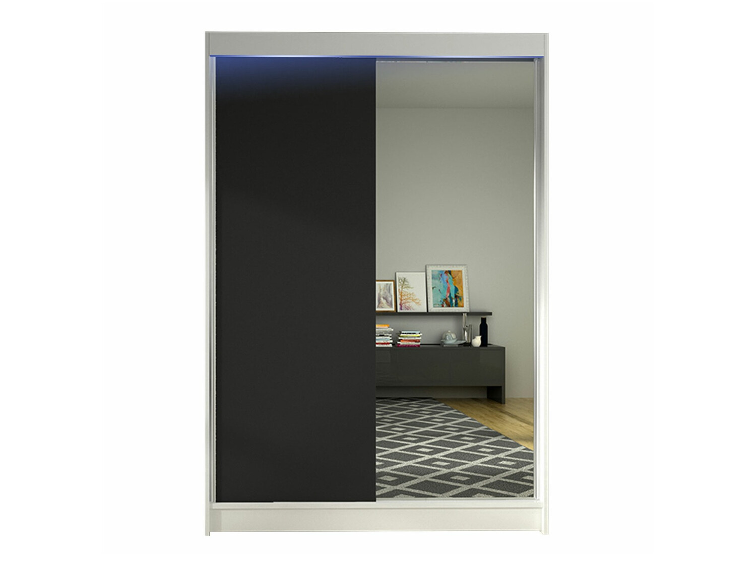 Armoire Closico 147 (Blanc + Noir)