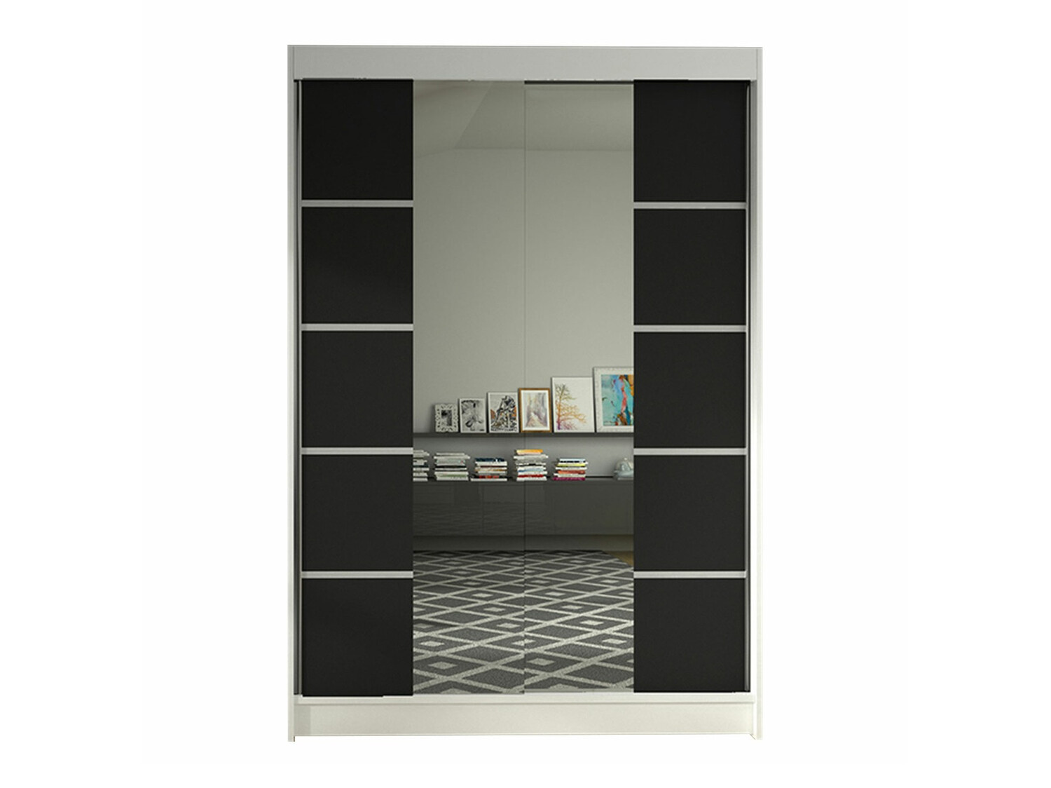 Armoire Closico Salvor V (Blanc + Noir)