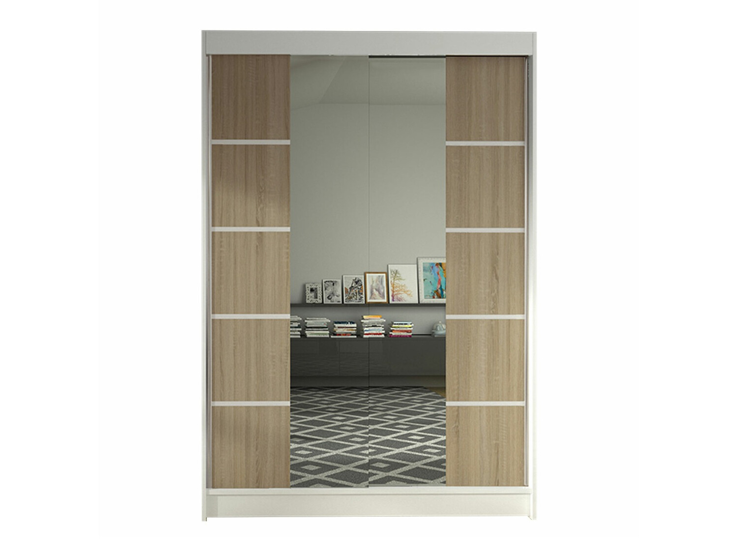 Armoire Closico Salvor V (Blanc + Sonoma chêne)