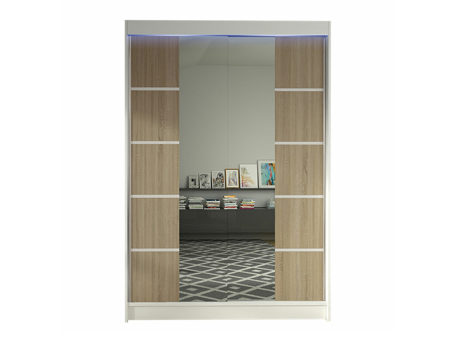 Armoire Closico Salvor V (Blanc + Sonoma chêne)