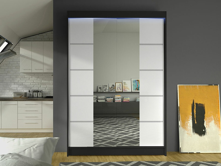 Armoire Closico Salvor V (Noir + Blanc)