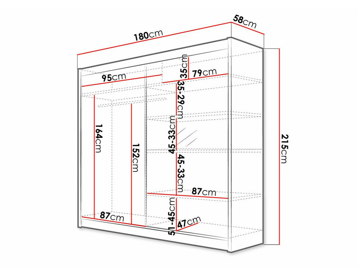 Armoire Closico Cavaris I (Blanc + Noir)