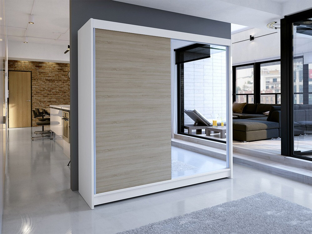 Armoire Closico Cavaris I (Blanc + Sonoma chêne)