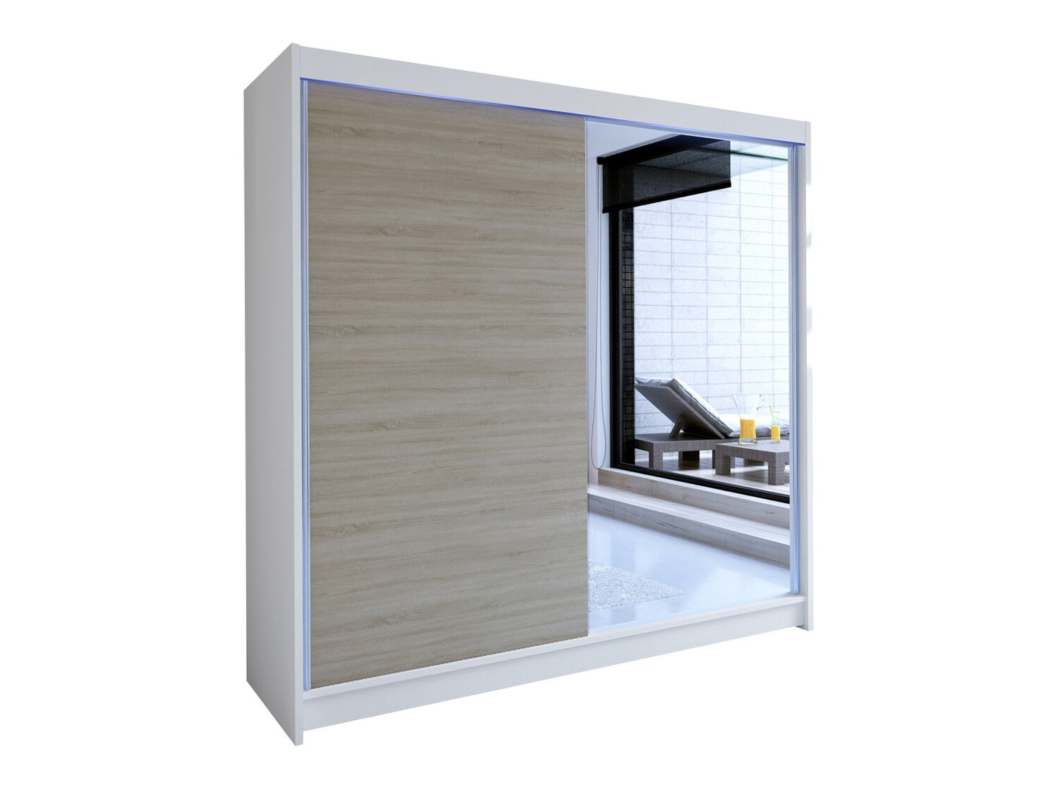 Armoire Closico Cavaris I (Blanc + Sonoma chêne)