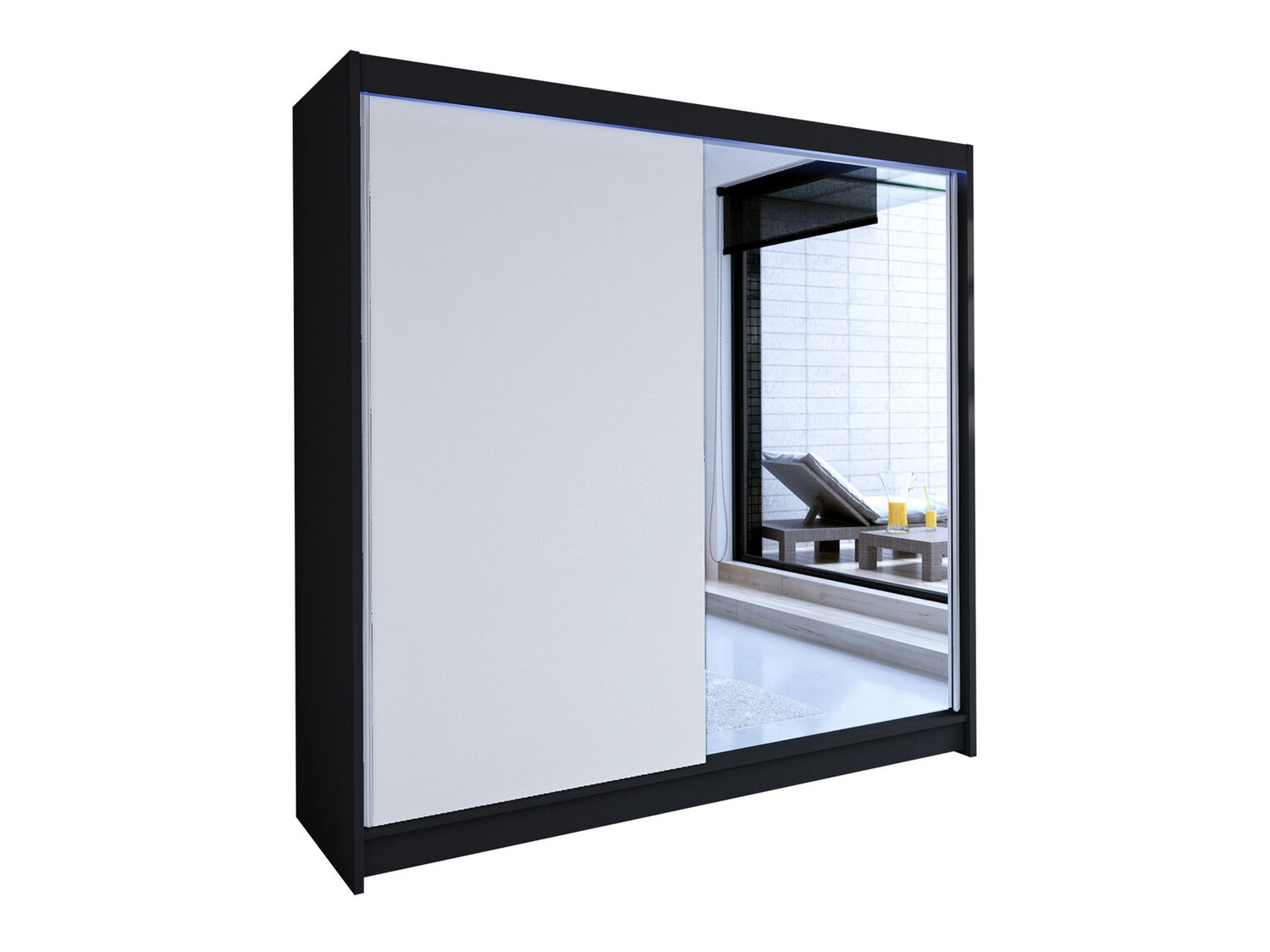 Armoire Closico Cavaris I (Noir + Blanc)