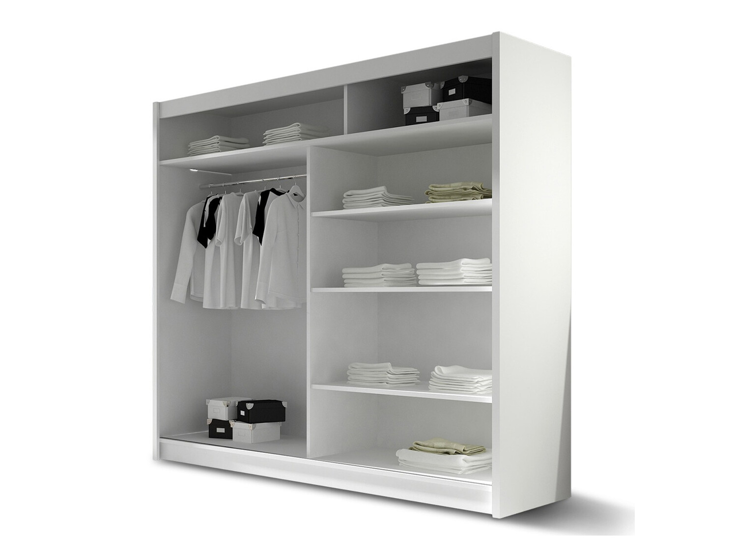 Armoire Closico Pallor XI (Noir + Blanc brillant)