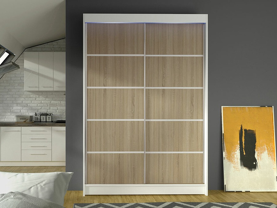 Armoire Closico Salvor IV (Blanc + Sonoma chêne)
