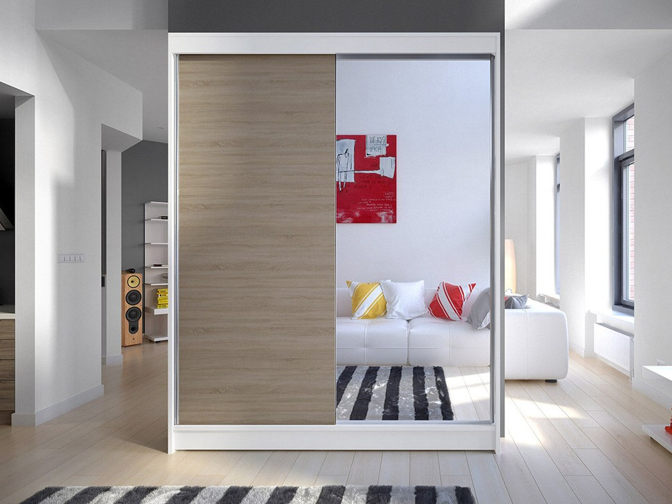 Armoire Closico Vastor I (Blanc + Sonoma chêne)