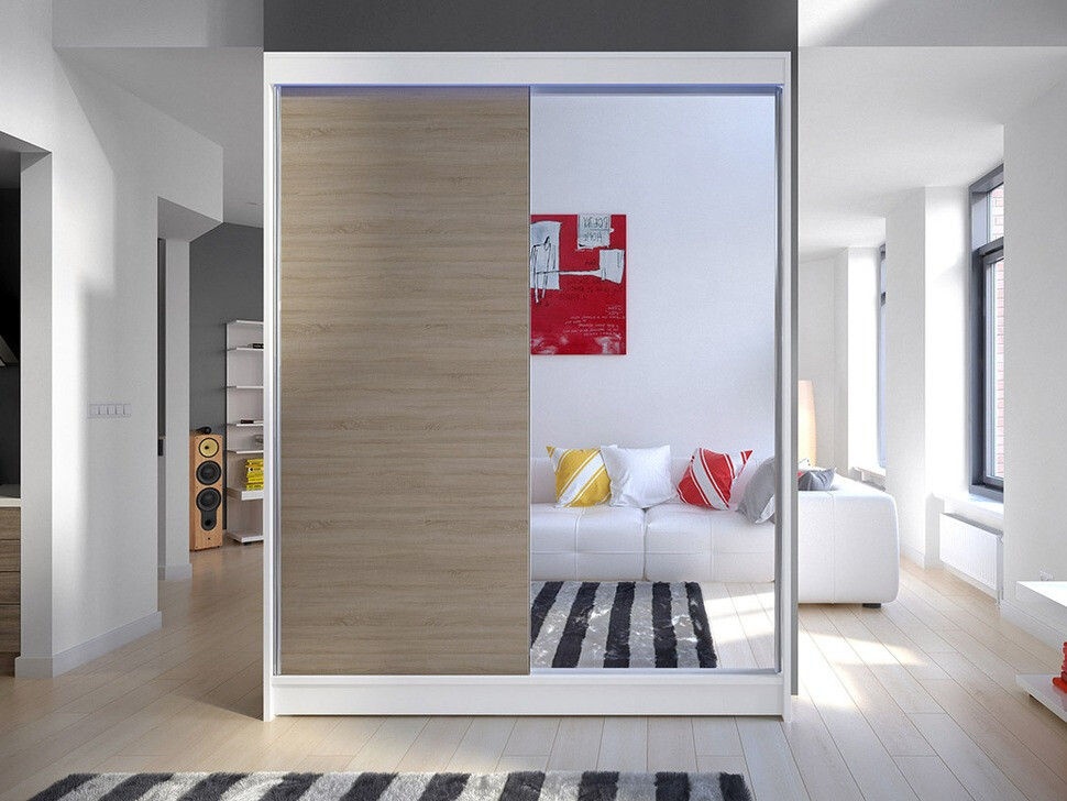 Armoire Closico Vastor I (Blanc + Sonoma chêne)