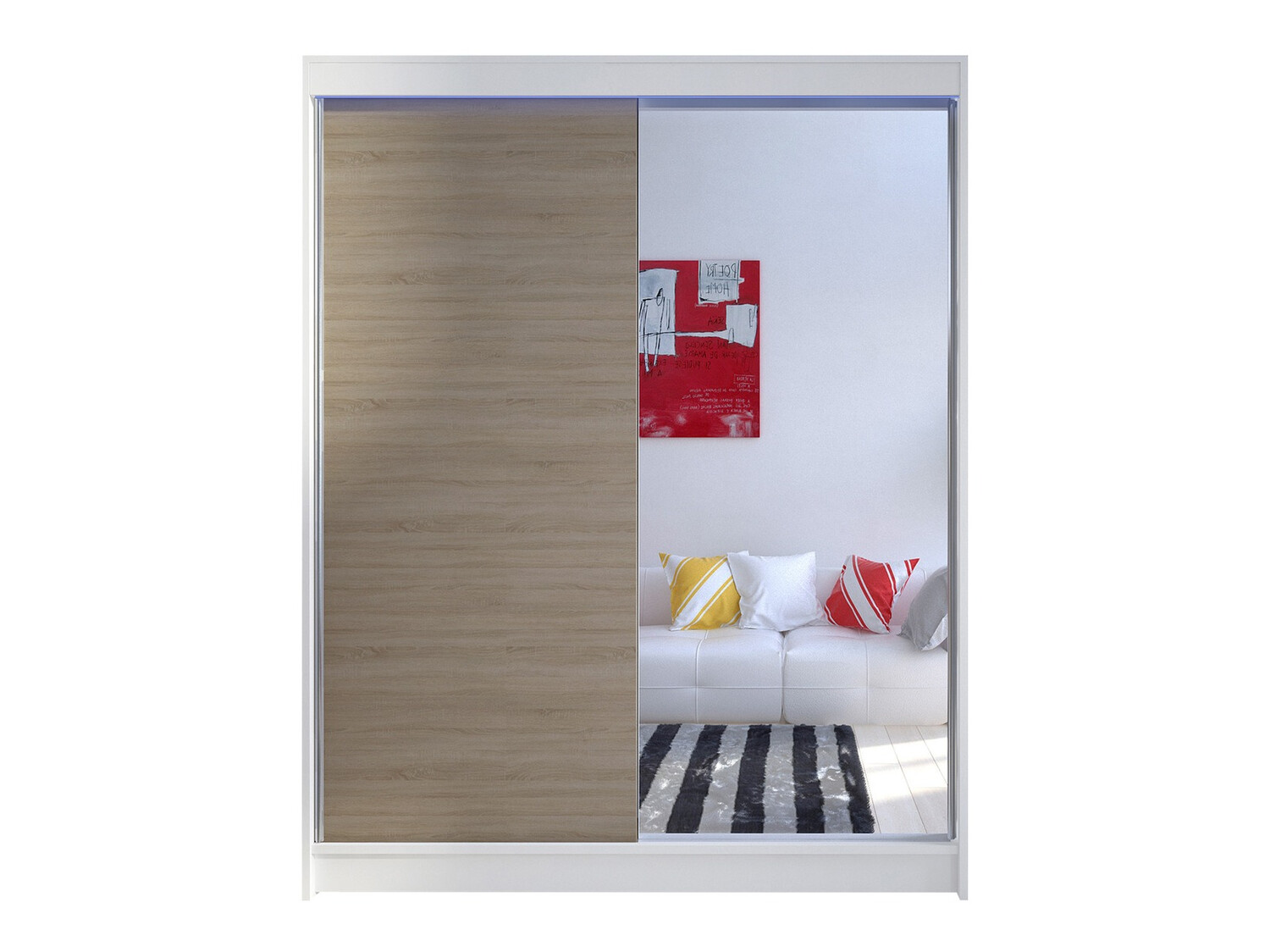 Armoire Closico Vastor I (Blanc + Sonoma chêne)