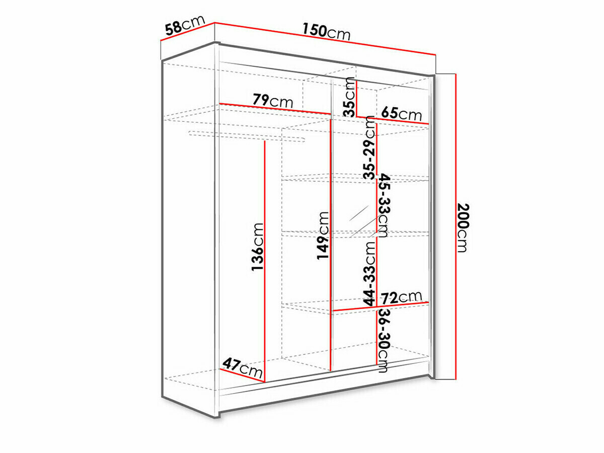 Armoire Closico Vastor I (Blanc + Sonoma chêne)