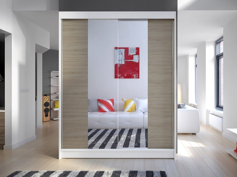 Armoire Closico Vastor II (Blanc + Sonoma chêne)