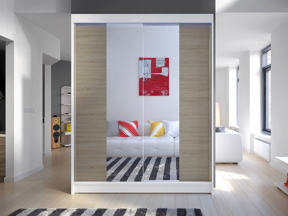 Armoire Closico Vastor II (Blanc + Sonoma chêne)