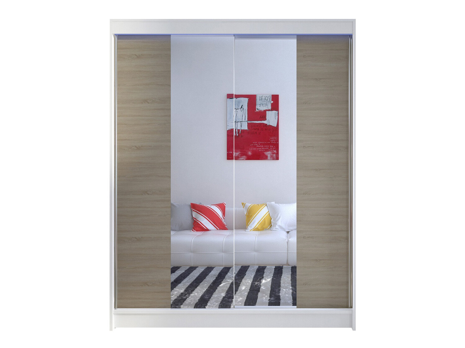 Armoire Closico Vastor II (Blanc + Sonoma chêne)