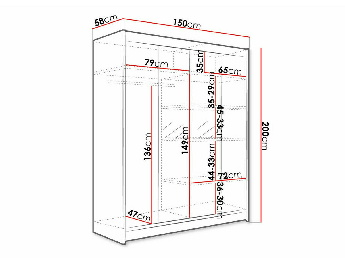 Armoire Closico Vastor II (Noir + Blanc)