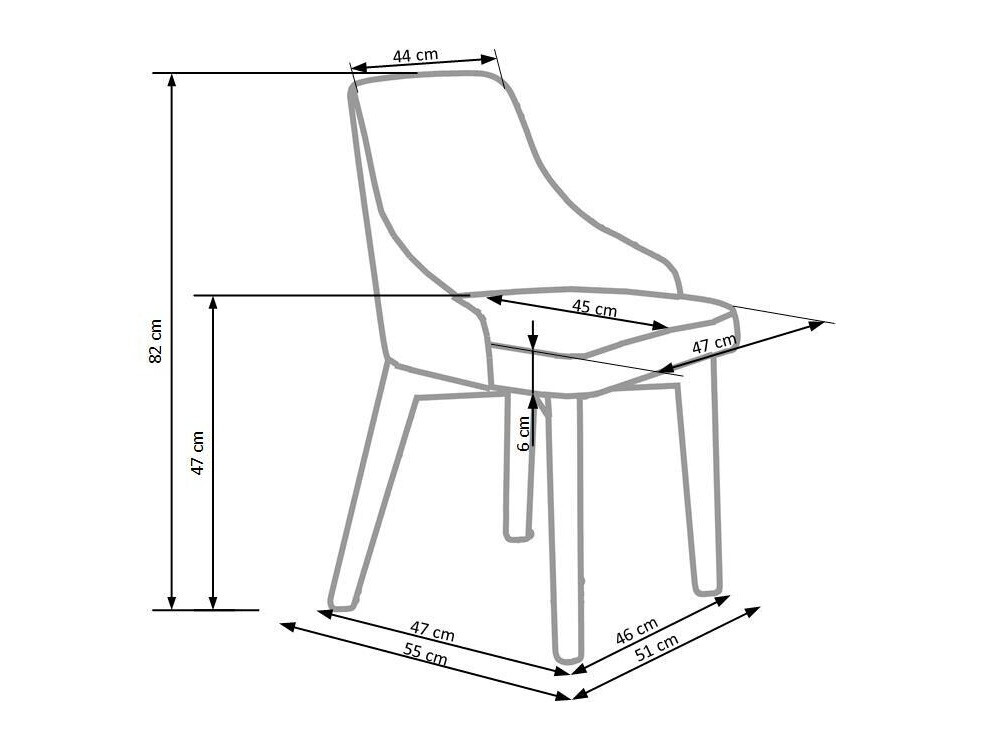 Chaise Houston 577 (Gris + Blanc)