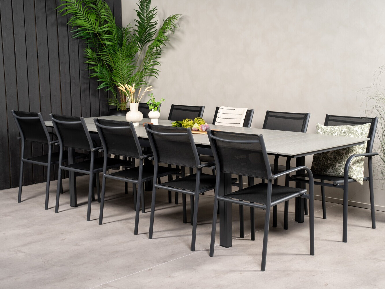 Ensemble table et chaises Dallas 3031 (Noir + Gris)