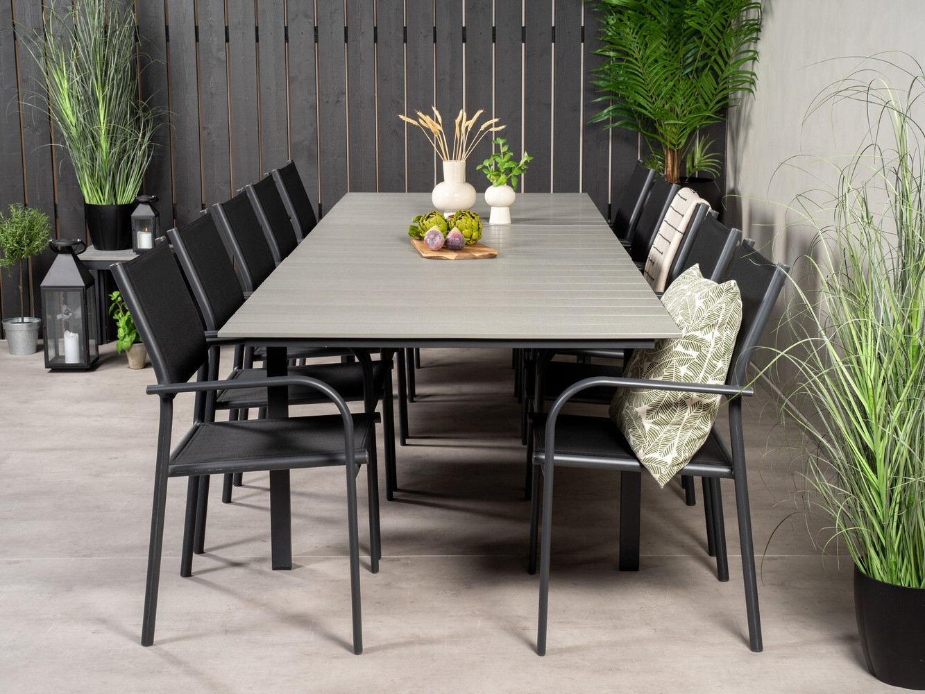 Ensemble table et chaises Dallas 3031 (Noir + Gris)