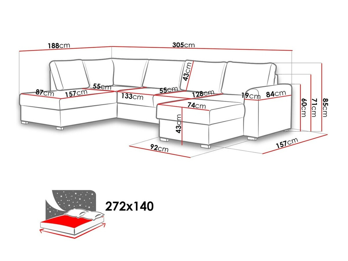 Canapé d'angle Comfivo Flumen II (Abriamo 04)