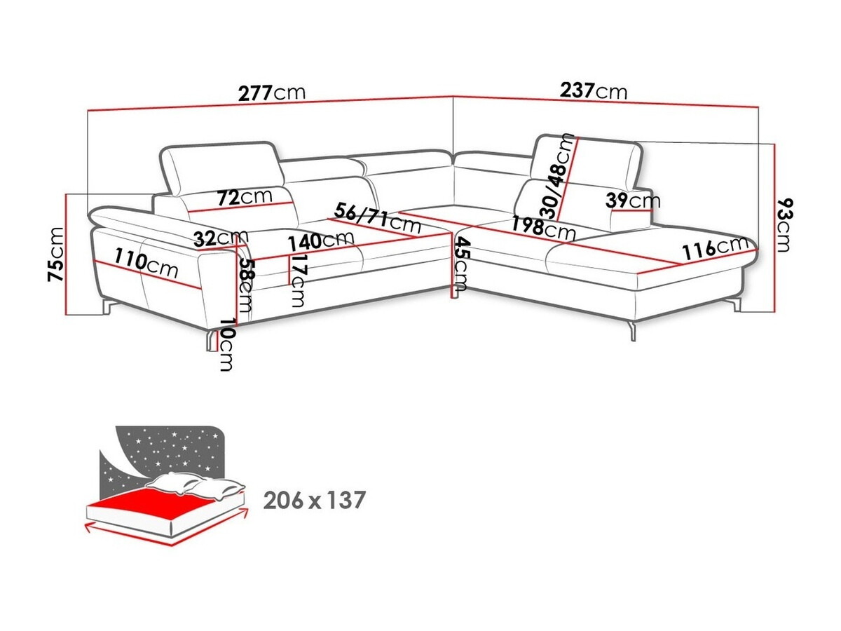 Canapé d'angle Lincoln 155 (Vogue 16)