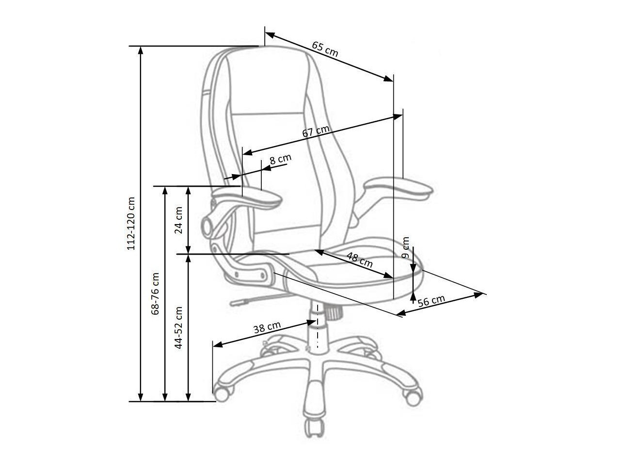 Chaise de bureau Houston 569 (Noir + Blanc)