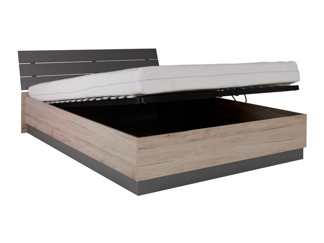 Lit Murrieta 149 (Chêne de san remo + Gris)