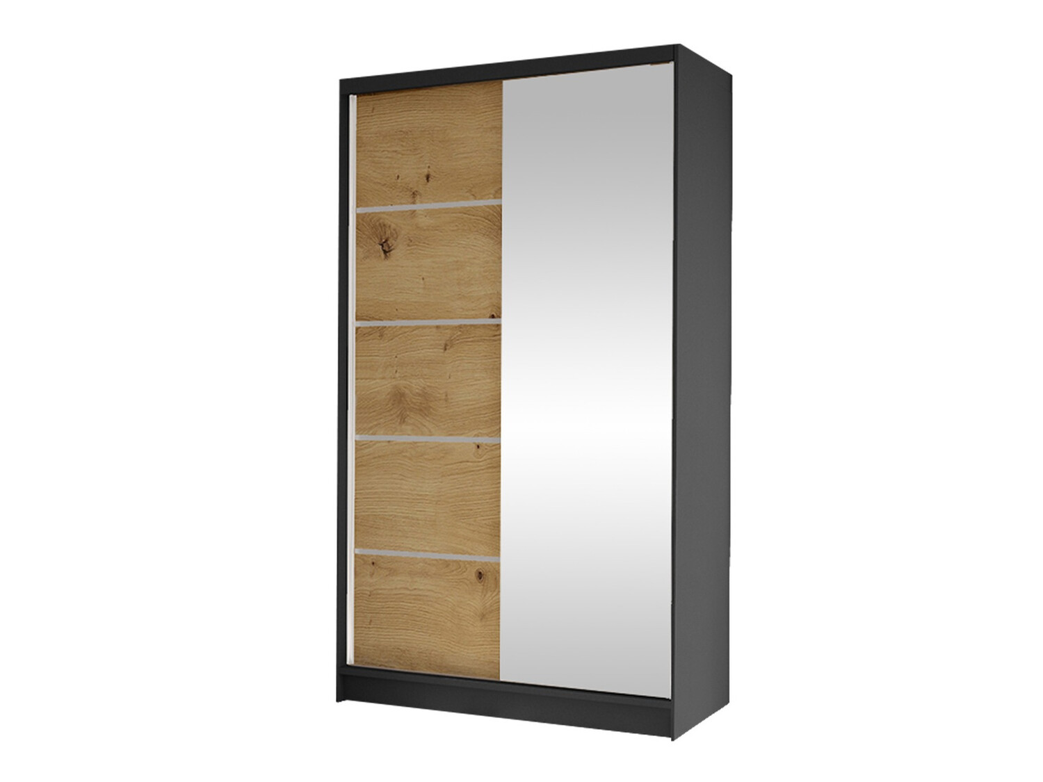 Armoire Closico Fractor III (Noir + Chêne Artisan)