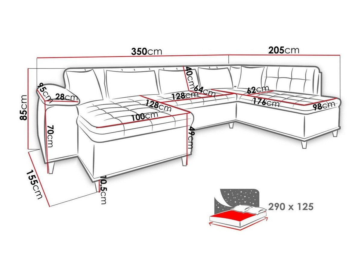 Canapé d'angle Comfivo 294 (Kronos 09 + Senegal 818)