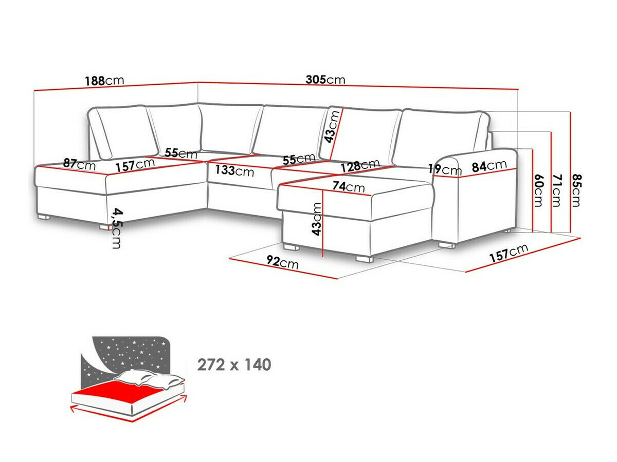 Canapé d'angle Comfivo 189 (Uttario Velvet 2954)