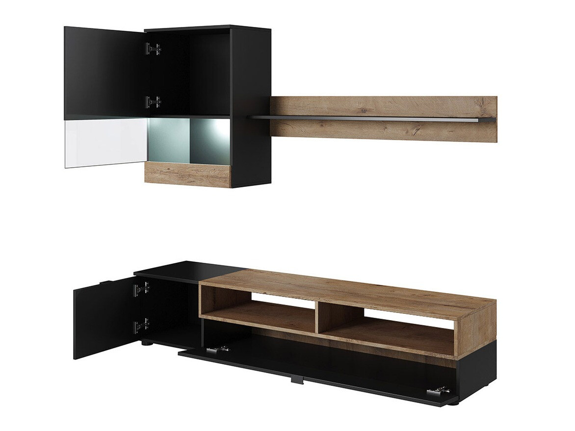 Ensemble de salon Charlotte 126 (Chêne de Lefkas + Gris mat)