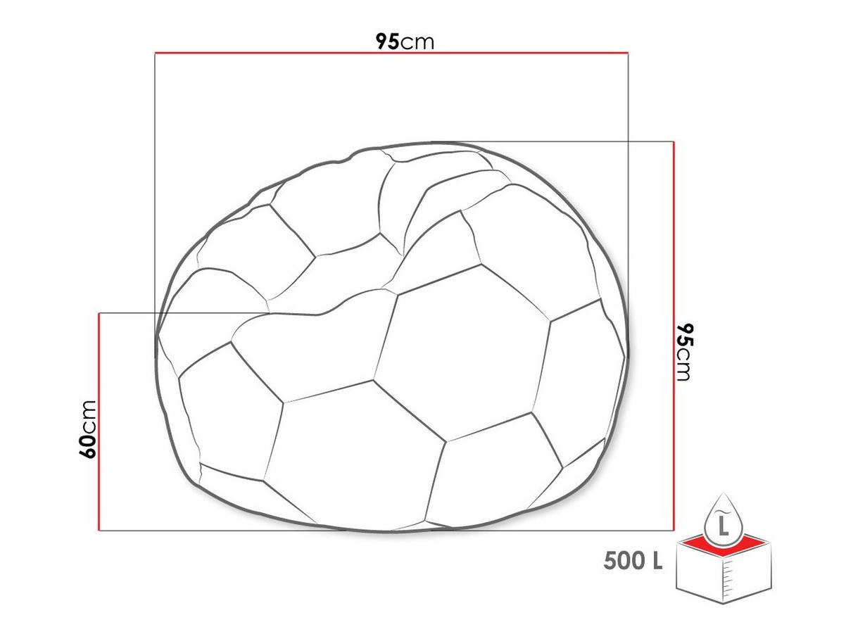 Pouf poire Comfivo 287 (Noir + Rouge)