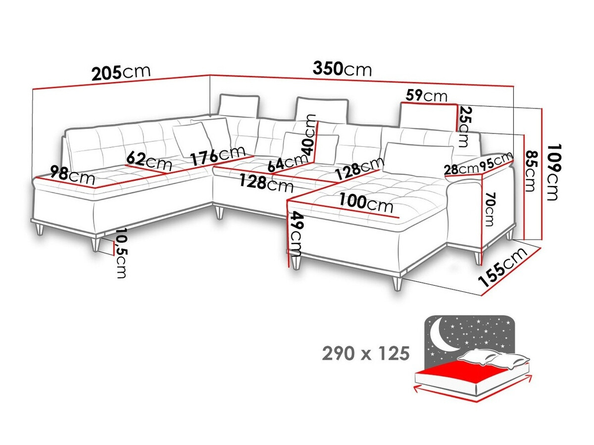 Canapé d'angle Comfivo 295 (Kronos 09 + Senegal 818)